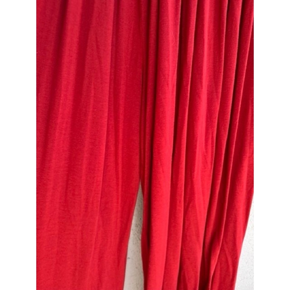 Free People Beach Red Short Sleeve Pleated Palazzo Wide Leg Jumpsuit MEDIUM - Picture 7 of 9